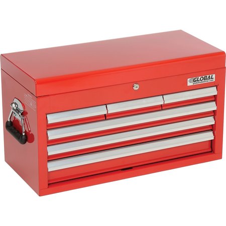 GLOBAL INDUSTRIAL Tool Chest, 6 Drawer, Red, Steel, 12 in D x 14-3/4 in H 535365